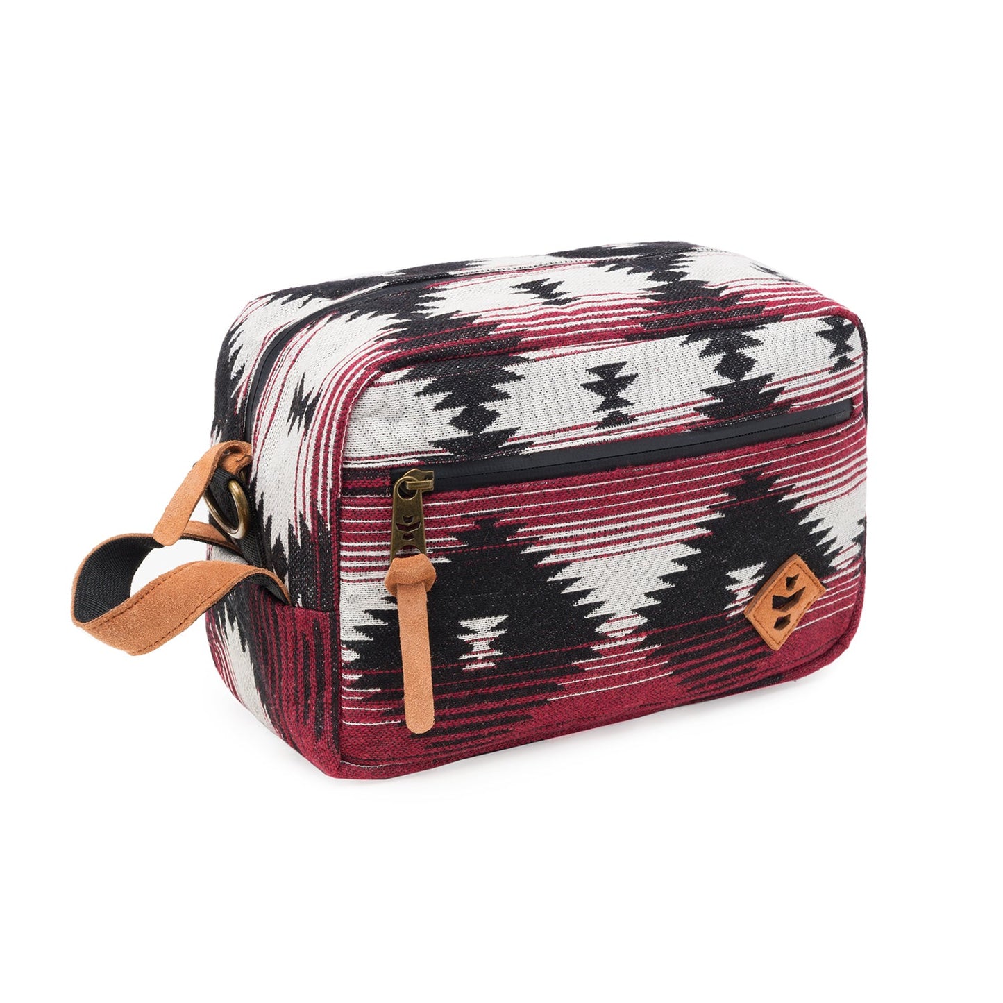 Maroon Pattern Smell Proof Water Resistant Toiletry Dopp Kit Bag